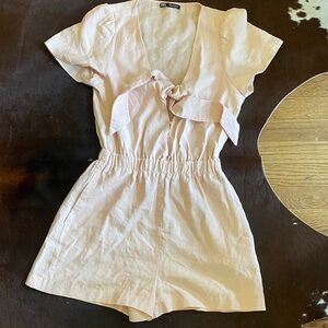 Zara Pink Short Sleeve Romper